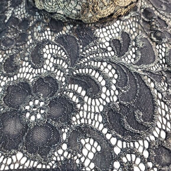 Rachel Zoe Size 6 RTR Designer Black Lace Dress Long Sleeve High Neck Hidden Zip - Picture 2 of 16